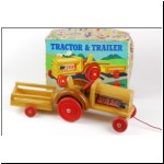 Chad Valley wooden Fordson Tractor & Trailer